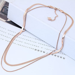 [Multi-layer] 018120101 Simple Stainless Steel Daisy Flower Pendant Necklace - High-quality, Personalized Women's Necklace.