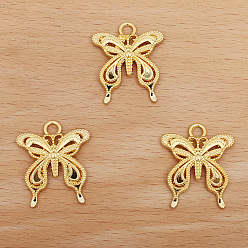Золотой Подвески из сплава , бабочки прелести, золотые, 28x24 мм