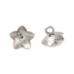 Нержавеющая Сталь Цвет Не тускнеет 304 держатели для чашек из нержавеющей стали, формы цветка, цвет нержавеющей стали, 7x7x7 мм, отверстие : 1.5 мм, штифты : 0.8 мм