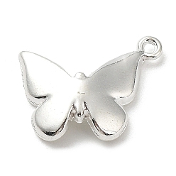 Silver Alloy Pendants, Butterfly, Silver, 13x17x4mm, Hole: 1mm