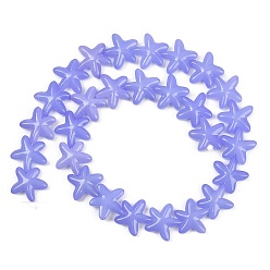 Средний Синий Шифер Выпечка окрашенные стеклянные бусины, морская звезда, средний грифельно-синий, 18x16.5x5.5 мм, отверстие : 1 мм, около 28 шт / нитка, 15.94 дюйм (40.5 см)