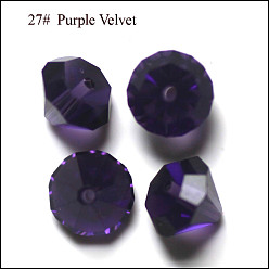 Indigo Imitation Austrian Crystal Beads, Grade AAA, Faceted, Diamond, Indigo, 9.5~10x7~8mm, Hole: 0.9~1mm