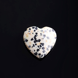 Dalmatian Jasper Natural Dalmatian Jasper Love Heart Stone, Pocket Palm Stone for Reiki Balancing, Home Display Decorations, 20x20mm