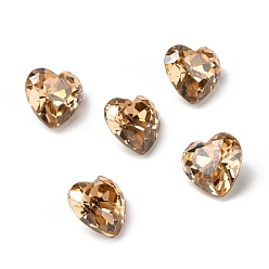 Верблюжий Кубического циркония кабошоны, задние и задние, сердце, верблюжие, 8x8x3.5 мм