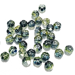 Gris Ardoise Foncé Perles de verre tchèques transparentes, citrouille, gris ardoise foncé, 10x8mm