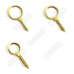 Golden CHGCRAFT 3Pcs 3 Style Iron Big Pendants, with Glass and Plastic, Magnifier, Golden, 141~165x59.9~80x16mm, Hole: 3mm, 1pcs/style