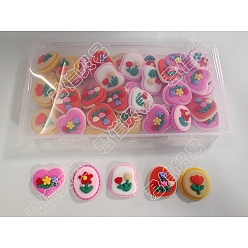 Mixed Color CHGCRAFT 40Pcs 5 Styles Opaque Resin Cabochons, Mixed Shape with Flower, Mixed Color, 24.5~26x8~9mm, 8pcs/style