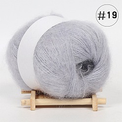 Gainsboro 25g Angora Mohair Wool & Acrylic Fiber Knitting Yarn, for Shawl Scarf Doll Crochet Supplies, Round, Gainsboro, 1mm
