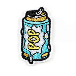 Cyan Drinks Shape Computerized Embroidery Cloth Iron on/Sew on Patches, Costume Accessories, Cyan, 53x28mm
