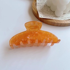 #9 Jelly Orange Vintage Floral Hair Clip for Women, Retro Acetate Hairpin, Large Size.