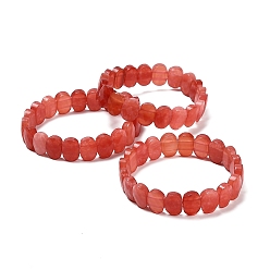 Коралловый Овальные браслеты из натурального малайзийского нефрита с бусинами, коралл, внутренний диаметр: 2-3/8 дюйм (6 см)