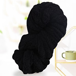 Black Arm Knitting Yarn, Super Softee Thick Fluffy Jumbo Chenille Polyester Yarn, for Blanket Pillows Home Decoration Projects, Black, 20mm, about 29.53 yards(27m)/skein