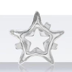 Платина Латунный открытый задний безель с пришивными штифтами, настройки когтей для остроконечных страз, звезда, платина, 10x10x4 мм, отверстие : 1 мм