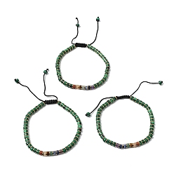 Малахит Регулируемые браслеты из натурального малахита и немагнитного гематита, подходящие как для мужчин, так и для женщин., внутренний диаметр: 2.09~3.19 дюйм (5.3~8.1 см)