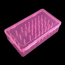 Deep Pink Plastic Sewing Thread Storage Box, Rectangle, Deep Pink, 237x137x66mm