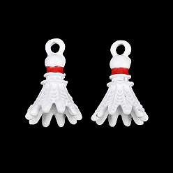 Красный Подвески из эмали и сплава, стойки покрытие, прелести бадминтона, окрашеные, без кадмия, без никеля и без свинца, красные, 14.5x9~10 мм, отверстие : 1.6 мм