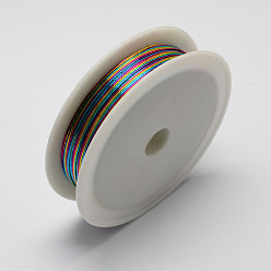 Colorful Round Iron Wire, Colorful, 26 Gauge, 0.4mm, about 39.37 Feet(12m)/roll, 10 rolls/set