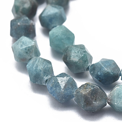 Apatite Natural Apatite Beads Strands, Faceted, Round, Star Cut Round Beads, 7~8mm, Hole: 1mm, about 48~54pcs/Strand, 14.5 inch~15.7  inch(37~40cm)