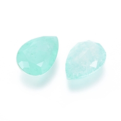 Sky Blue K9 Glass Rhinestone Cabochons, Pointed Back, Faceted, Teardrop, Sky Blue, 14x10x6mm