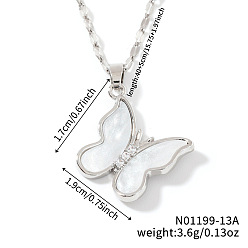 Платина Элегантные модные латунные подвески-бабочки для повседневного ношения или вечеринок, платина, 15.75 дюйм (40 см)