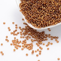 Dark Goldenrod 6/0 Glass Seed Beads, Silver Lined Round Hole, Round, Dark Goldenrod, 6/0, 4mm, Hole: 1.5mm, about 450pcs/50g, 50g/bag, 18bags/2pound