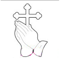 Silver Praying Hands with Cross Acrylic Cake Toppers, Cake Inserted Cards, Cake  Decorations, Religion, Silver, 75x50mm
