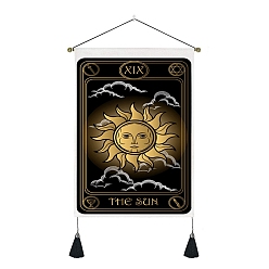 Sun Tarot Polyester Wall Hanging Tapestry, for Bedroom Living Room Decoration, Rectangle, Sun, Picture: 500x350mm