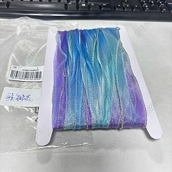 Светло-Голубой 10м полиэстеровая марлевая лента, градиент цвета, аксессуары для одежды, Небесно-голубой, 2-1/8 дюйм (55 мм)