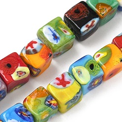 (52) Непрозрачная лаванда Бусины ручной работы тысячецветник бисера, кубические, разноцветные, 9~11x10x10~11 мм, отверстие : 1.2~1.4 мм