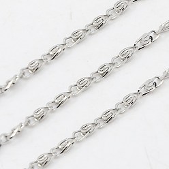 Stainless Steel Color 304 Stainless Steel Lumachina Chains, Snail Chain, Decorative Chains, Unwelded, Stainless Steel Color, 1.8x0.8mm