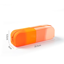 Dark Orange Silicone Storage Pencil Case, Pen Holder, for Office & School Supplies, Gradient Color, Rectangle, Dark Orange, 205x65x50mm