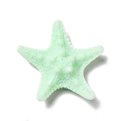 Светло-зеленый Кабошоны из непрозрачной смолы морских животных, морская звезда, светло-зеленый, 37x38x9 мм