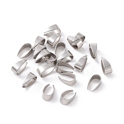 Stainless Steel Color 316 Surgical Stainless Steel Snap on Bails, Stainless Steel Color, 8x3.7x5mm