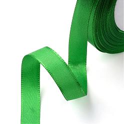 Green Single Face Satin Ribbon, Polyester Ribbon, Green, 1/2 inch(12mm), about 25yards/roll(22.86m/roll), 250yards/group(228.6m/group), 10rolls/group