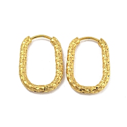 Golden 304 Stainless Steel Hoop Earring, Rectangle, Golden, 21.5x16mm