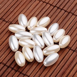 Mixed Color Rice Imitation Pearl Acrylic Beads, Mixed Color, 11.5x6mm, Hole: 0.5mm, about 210pcs/50g