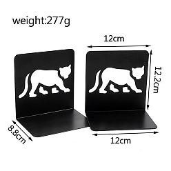 Other Animal Non-Skid Iron Bookend Display Stands, Adjustable Desktop Heavy Duty Metal Book Stopper for Shelves, Blakc, Animal Pattern, 88x120x122mm