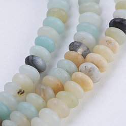 Flower Amazonite Natural Flower Amazonite Beads Strands, Rondelle, 4.5~5x2~2.5mm, Hole: 0.8mm, about 162pcs/strand, 15.1 inch(38.5cm)