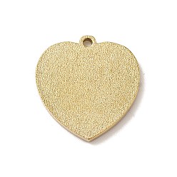 Golden 304 Stainless Steel Textured Pendants Ion Plating(IP), Heart, Golden, 18x17.5x2mm, Hole: 1.4mm