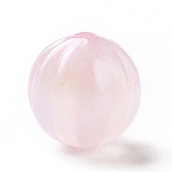 Pink Светящиеся акриловые бусины, блеск бисера, светится в темноте, тыква, розовые, 11 мм, отверстие : 2 мм, Около 670 шт / 500 г