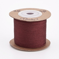 Brown Nylon Cords, String Threads Cords, Round, Brown, 1.5mm, about 27.34 yards(25m)/roll