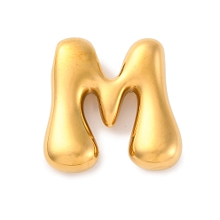 Letter M 304 подвески из нержавеющей стали, буквенное очарование, ионное покрытие (ip), реальный 18 k позолоченный, Буква М, 21.5x21x6 мм, отверстие : 3.5x2.2 мм