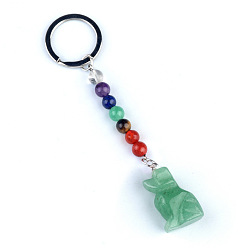 Зеленый Авантюрин Зеленый авантюрин брелок, с кварцевым резонатором, аметист, ляпис, авантюрин, красный агат, красная яшма, собака, 11 см