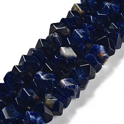 Sodalite Natural Sodalite Beads Strands, Nuggets, Faceted, 6~8x10.5~14x8~9.5mm, Hole: 1.2mm, about 57~61pcs/strand, 15.16''~15.39''(38.5~39.1cm)