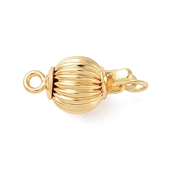 Golden Brass Box Clasps, Corrugated Ball, Lantern, Golden, 16x8mm, Hole: 1.6mm