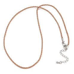 Индийский Красный 2мм нейлоновый плетеный шнур для изготовления ожерелий, с латунными выводами и 202 застежками из лобстера из нержавеющей стали, платина, долговечный, стойки покрытие, Индийская красная, 17.72 дюйм (45 см)