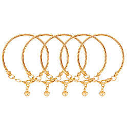 Golden Alloy Round Snake Chain Bracelet, for European Style Bracelet Making, Golden, 6-1/4 inch(16cm)