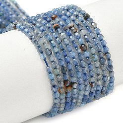 Стально-синий Природный агат бисер нитей, граненые, круглые, окрашенная и подогревом, стальной синий, 3 мм, отверстие : 0.8 мм, около 122 шт / нитка, 14.49'' (36.8 см)