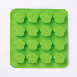 Random Single Color or Random Mixed Color Food Grade Silicone Molds, Fondant Molds, For DIY Cake Decoration, Chocolate, Candy Mold, Dog Paw Prints, Random Single Color or Random Mixed Color, 156x159x14.5mm