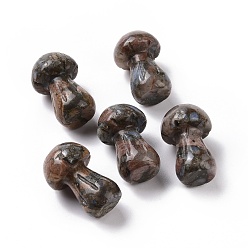 Labradorite Natural Labradorite GuaSha Stone, Gua Sha Scraping Massage Tool, for SPA Relaxing Meditation Massage, Mushroom Shaped, 36.5~37.5x21.5~22.5mm